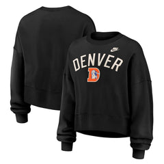 Denver Broncos Women's Oversized High Hip Legacy Arch Phoenix Fleece Sweatshirt Black | Nike for Sale