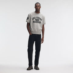 Las Vegas Raiders IconicFleece Short Sleeve Sweatshirt Heather Gray | Fanatics
