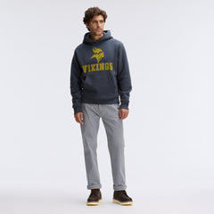 Minnesota Vikings IconicFleece Flocked Hoodie Charcoal | Fanatics