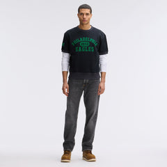 Philadelphia Eagles IconicFleece Short Sleeve Sweatshirt Black | Fanatics