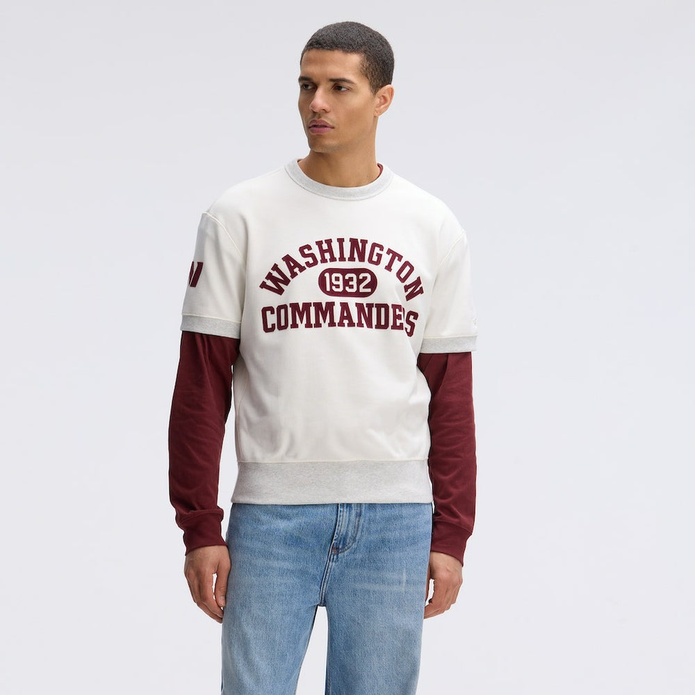 Washington Commanders IconicFleece Short Sleeve Sweatshirt Oatmeal | Fanatics