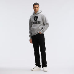 Las Vegas Raiders IconicFleece Flocked Hoodie Heather Gray | Fanatics