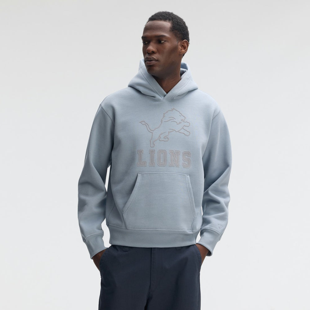 Detroit Lions IconicFleece Flocked Hoodie Light Blue | Fanatics