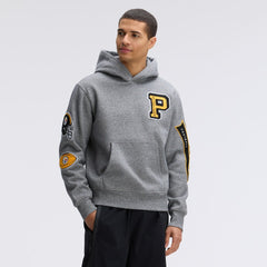 Pittsburgh Steelers IconicFleece Letterman Hoodie Athletic Heather Gray | Fanatics