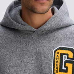 Green Bay Packers IconicFleece Letterman Hoodie Athletic Heather Gray | Fanatics
