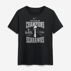 Seattle Seahawks Women's Super Bowl LX Champions Locker Room Trophy Collection T-Shirt Black | Nike for Sale