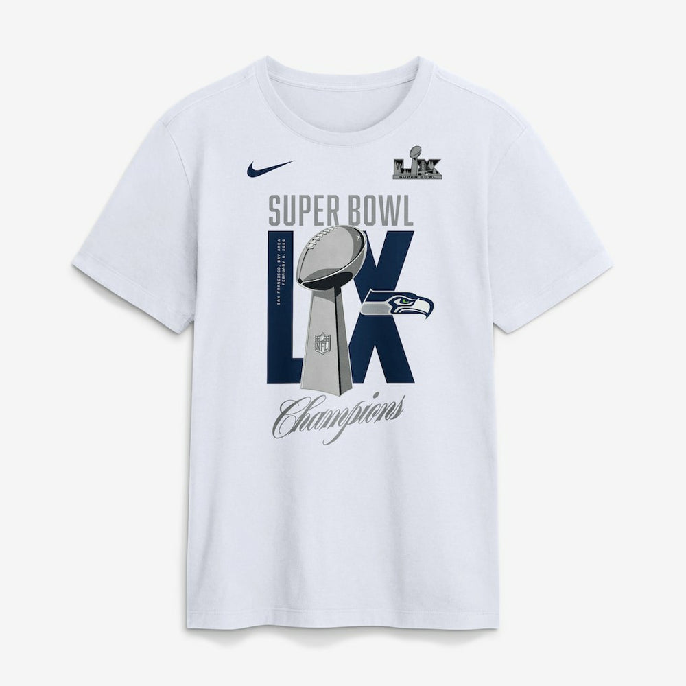 Seattle Seahawks Super Bowl LX Champions Lombardi Trophy T-Shirt White | Nike for Sale