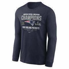 New England Patriots 2025 AFC Champions Team Nation Long Sleeve T-Shirt Navy | Nike for Sale