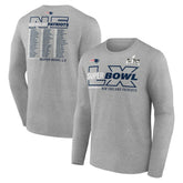 New England Patriots Super Bowl LX Roster Long Sleeve T-Shirt Heather Gray | Fanatics