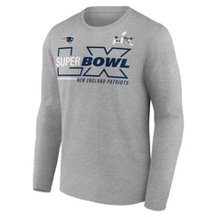 New England Patriots Super Bowl LX Roster Long Sleeve T-Shirt Heather Gray | Fanatics