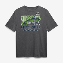 Seattle Seahawks Super Bowl LX Champions Top Dogs Tri-Blend T-Shirt Heather Charcoal | Fanatics