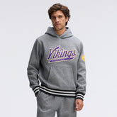 Minnesota Vikings IconicFleece Tipped Hoodie Athletic Heather Gray | Fanatics