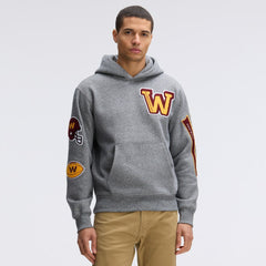 Washington Commanders IconicFleece Letterman Hoodie Athletic Heather Gray | Fanatics