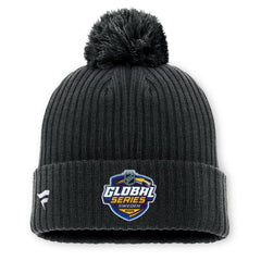 Pittsburgh Penguins Fanatics 2025 NHL Global Series Sweden Cuffed Knit Hat with Pom - Black - NHL