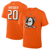Chris Kreider Anaheim Ducks Fanatics Authentic Stack Name & Number T-Shirt - Orange - NHL