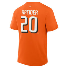 Chris Kreider Anaheim Ducks Fanatics Authentic Stack Name & Number T-Shirt - Orange - NHL