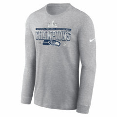 Seattle Seahawks 2025 NFC Champions Locker Room Trophy Collection Long Sleeve T-Shirt Heather Gray | Nike for Sale