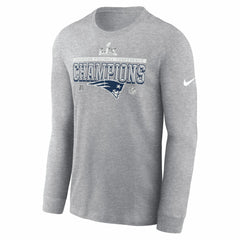 New England Patriots 2025 AFC Champions Locker Room Trophy Collection Long Sleeve T-Shirt Heather Gray | Nike for Sale