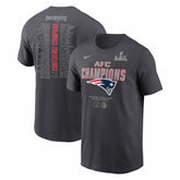 New England Patriots 2025 AFC Champions Roster T-Shirt Anthracite | Nike for Sale