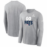 New England Patriots Super Bowl LX Fast As Fast Gets Long Sleeve T-Shirt Heather Gray | Nike for Sale
