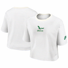 Philadelphia Eagles Women's Striped Cropped T-Shirt Yellow/Cream | Nike for Sale