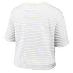 Washington Commanders Women's Striped Cropped T-Shirt Yellow/Cream | Nike for Sale