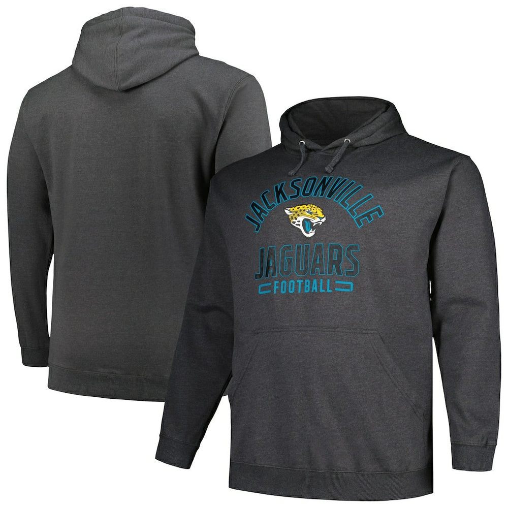 Jacksonville Jaguars Big & Tall Pullover Hoodie Heather Charcoal | Fanatics