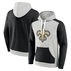 New Orleans Saints Big & Tall Team Fleece Pullover Hoodie Silver/Black | Fanatics