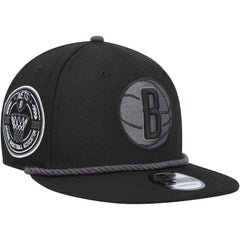 Brooklyn Nets Back Laurels 9FIFTY Snapback Hat Black - NBA