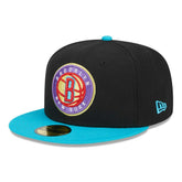 Brooklyn Nets Arcade Scheme 59FIFTY Fitted Hat Black/Turquoise - NBA