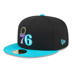 Philadelphia 76ers Arcade Scheme 59FIFTY Fitted Hat Black/Turquoise - NBA
