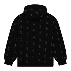 Green Bay Packers Allover Print Fleece Pullover Hoodie Black | Mitchell & Ness
