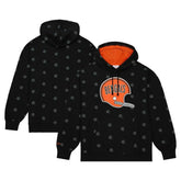 Cincinnati Bengals Allover Print Fleece Pullover Hoodie Black | Mitchell & Ness