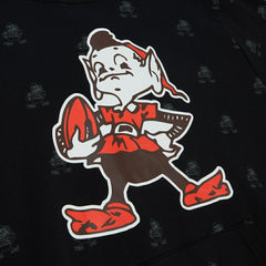 Cleveland Browns Allover Print Fleece Pullover Hoodie Black | Mitchell & Ness