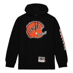 Cincinnati Bengals Gridiron Classics Big Face 7.0 Pullover Hoodie Black | Mitchell & Ness