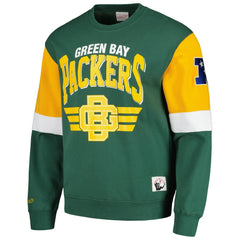 Green Bay Packers Gridiron Classics Allover 3.0 Pullover Sweatshirt Green | Mitchell & Ness