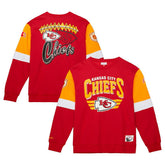 Kansas City Chiefs Gridiron Classics Allover 3.0 Pullover Sweatshirt Scarlet | Mitchell & Ness