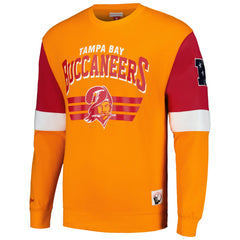 Tampa Bay Buccaneers Gridiron Classics Allover 3.0 Pullover Sweatshirt Orange | Mitchell & Ness