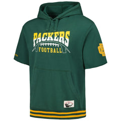 Green Bay Packers Pre-Game Short Sleeve Pullover Hoodie Green | Mitchell & Ness