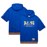 Los Angeles Rams Pre-Game Short Sleeve Pullover Hoodie Royal | Mitchell & Ness