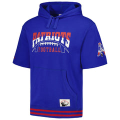 New England Patriots Pre-Game Short Sleeve Pullover Hoodie Royal | Mitchell & Ness