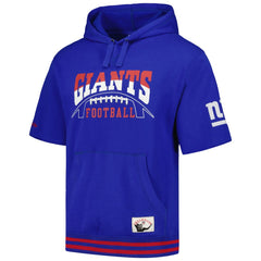 New York Giants Pre-Game Short Sleeve Pullover Hoodie Royal | Mitchell & Ness