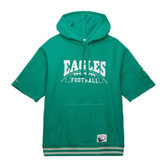 Philadelphia Eagles Pre-Game Short Sleeve Pullover Hoodie Kelly Green | Mitchell & Ness