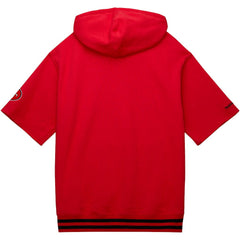San Francisco 49ers Pre-Game Short Sleeve Pullover Hoodie Scarlet | Mitchell & Ness