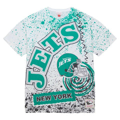 New York Jets Team Burst Sublimated T-Shirt White | Mitchell & Ness
