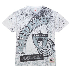 Las Vegas Raiders Team Burst Sublimated T-Shirt White | Mitchell & Ness