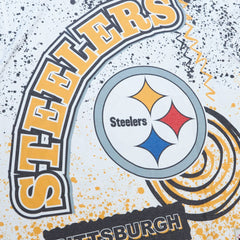Pittsburgh Steelers Team Burst Sublimated T-Shirt White | Mitchell & Ness