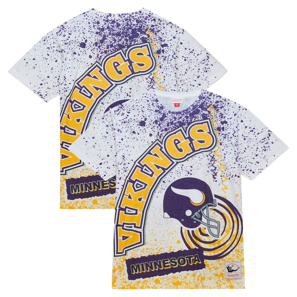 Minnesota Vikings Team Burst Sublimated T-Shirt White | Mitchell & Ness