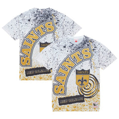 New Orleans Saints Team Burst Sublimated T-Shirt White | Mitchell & Ness