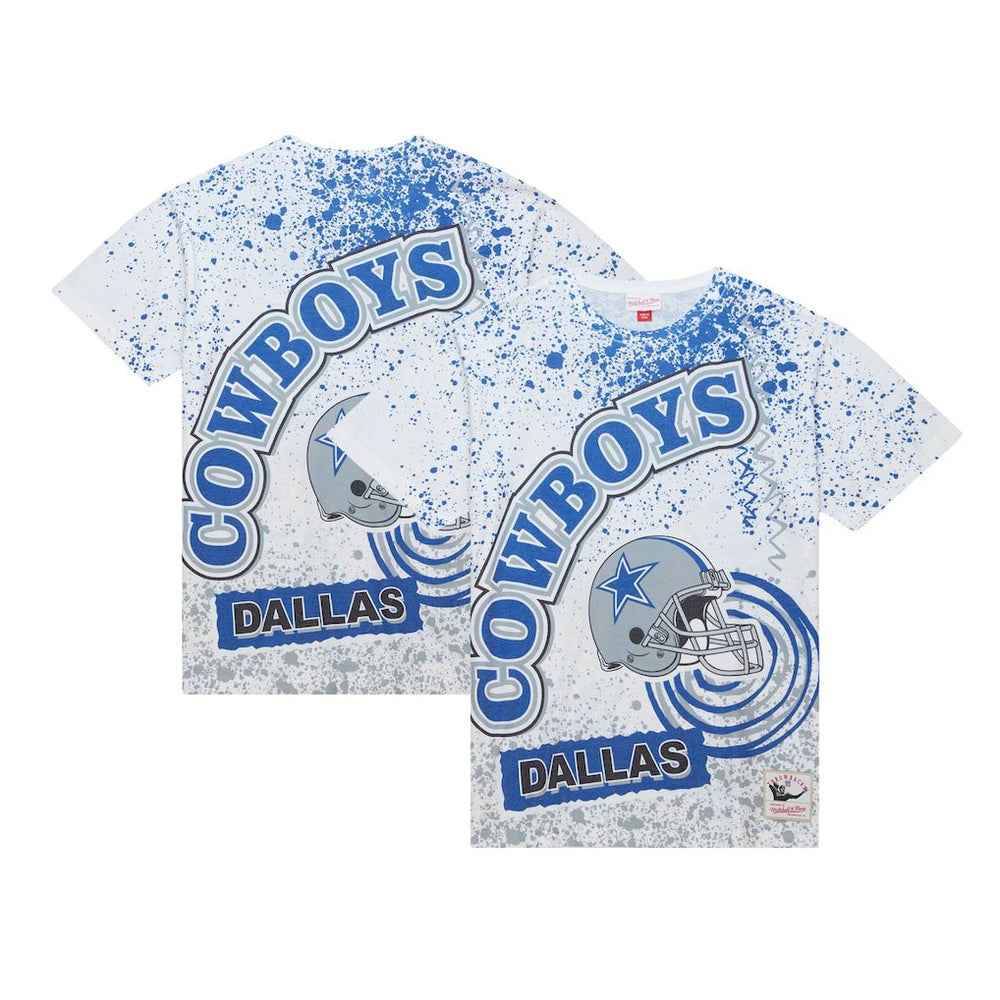 Dallas Cowboys Team Burst Sublimated T-Shirt White | Mitchell & Ness